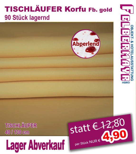 TISCHLÄUFER Korfu,  Fb. gold
